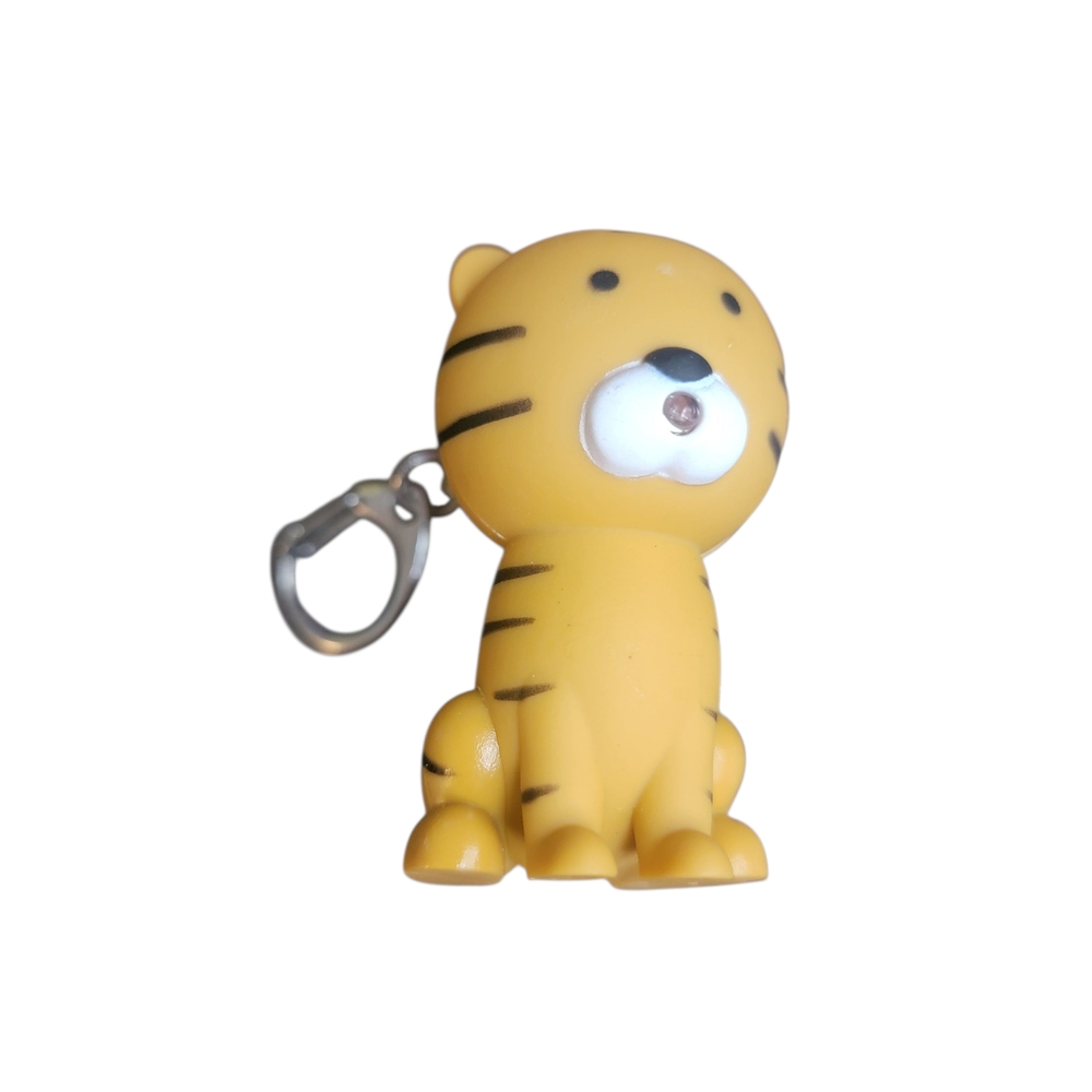 Yellow Safety Tiger Keychain With LED light